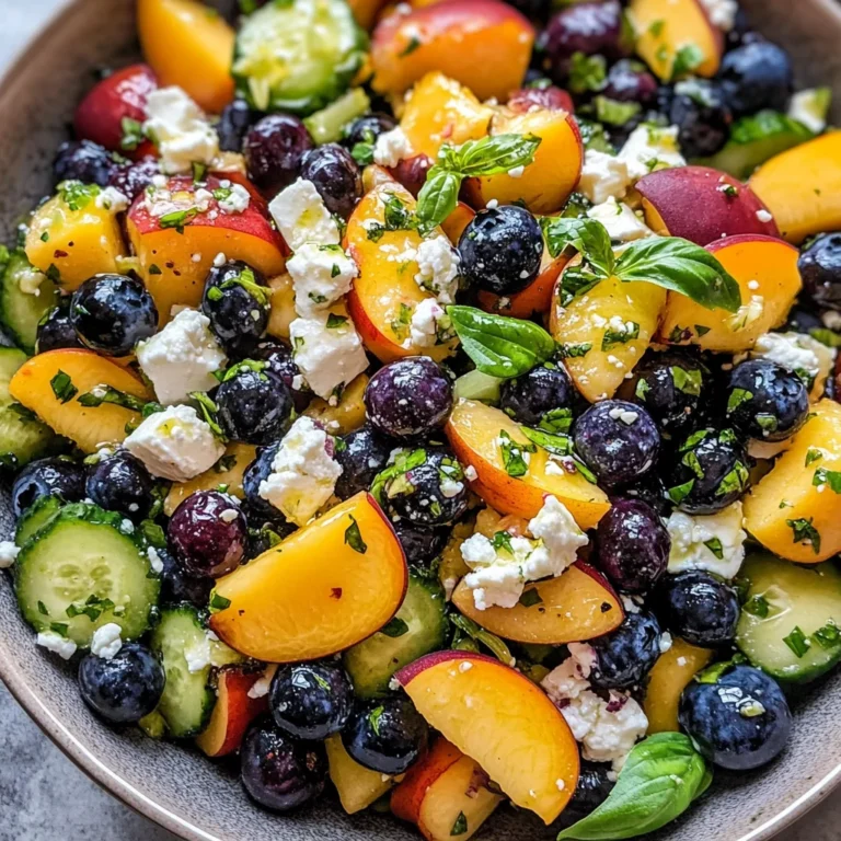 Blueberry Peach Feta Salad