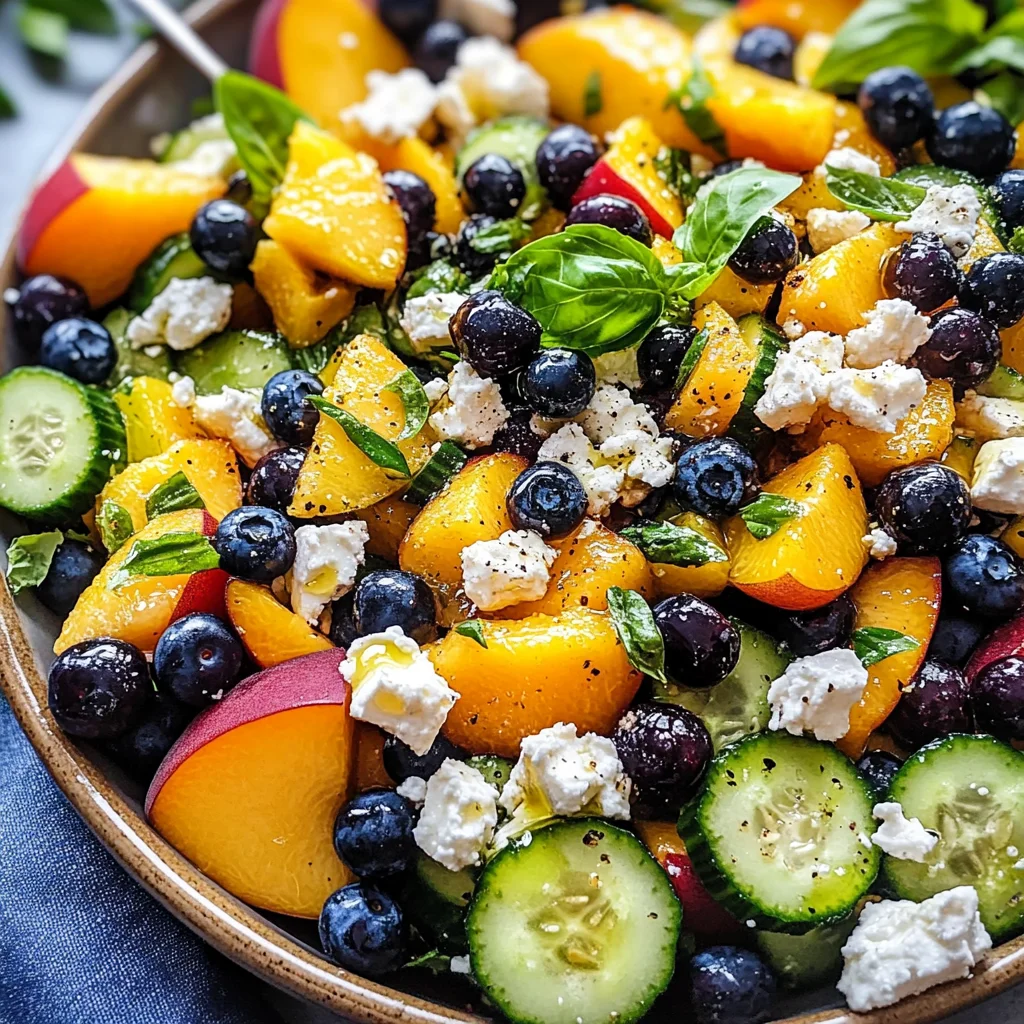 Blueberry Peach Feta Salad