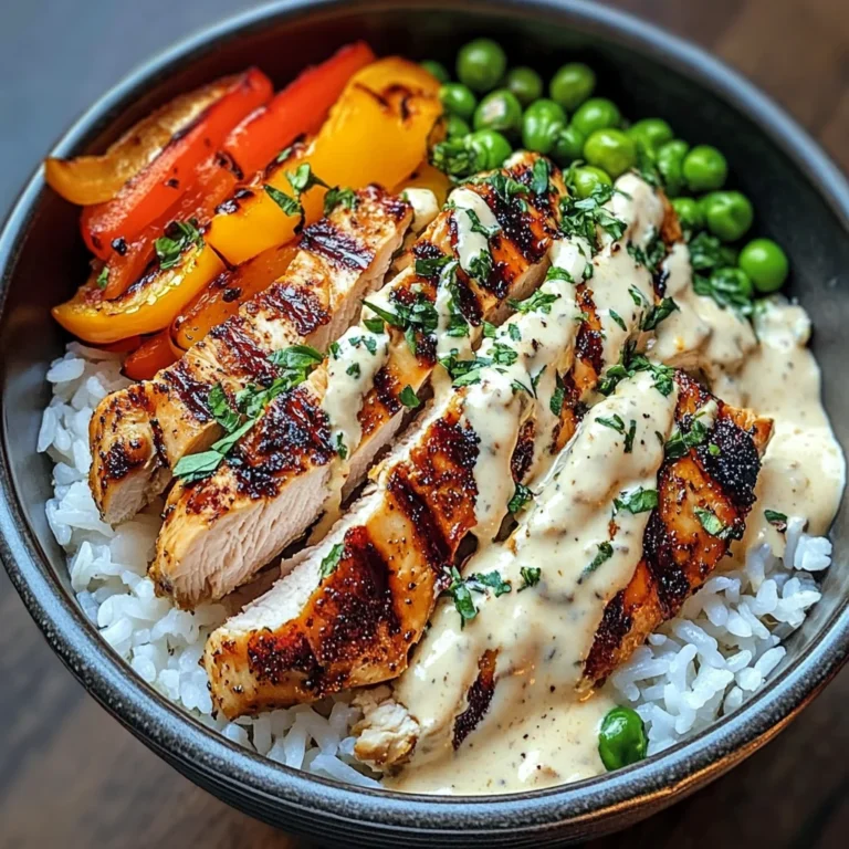 Chicken & Rice Bowls With Creamy Garlic Sauce