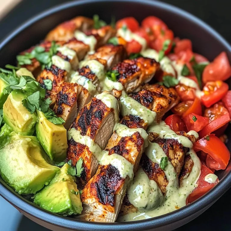 Chipotle Lime Chicken Bowl With Avocado Crema