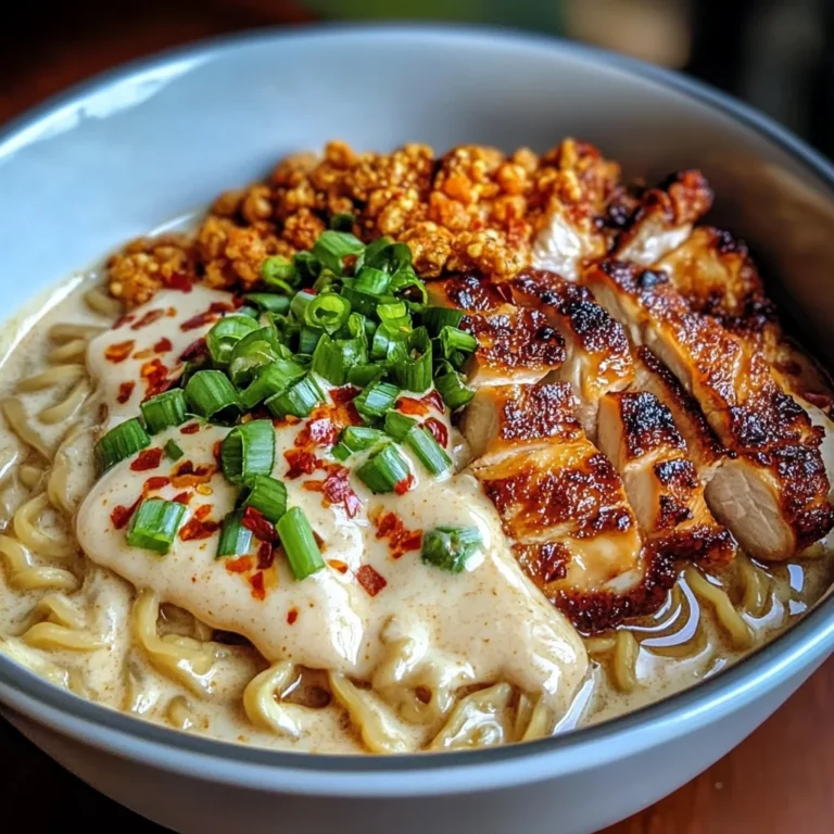 Fiery Chicken Ramen With Creamy Garlic Sauce
