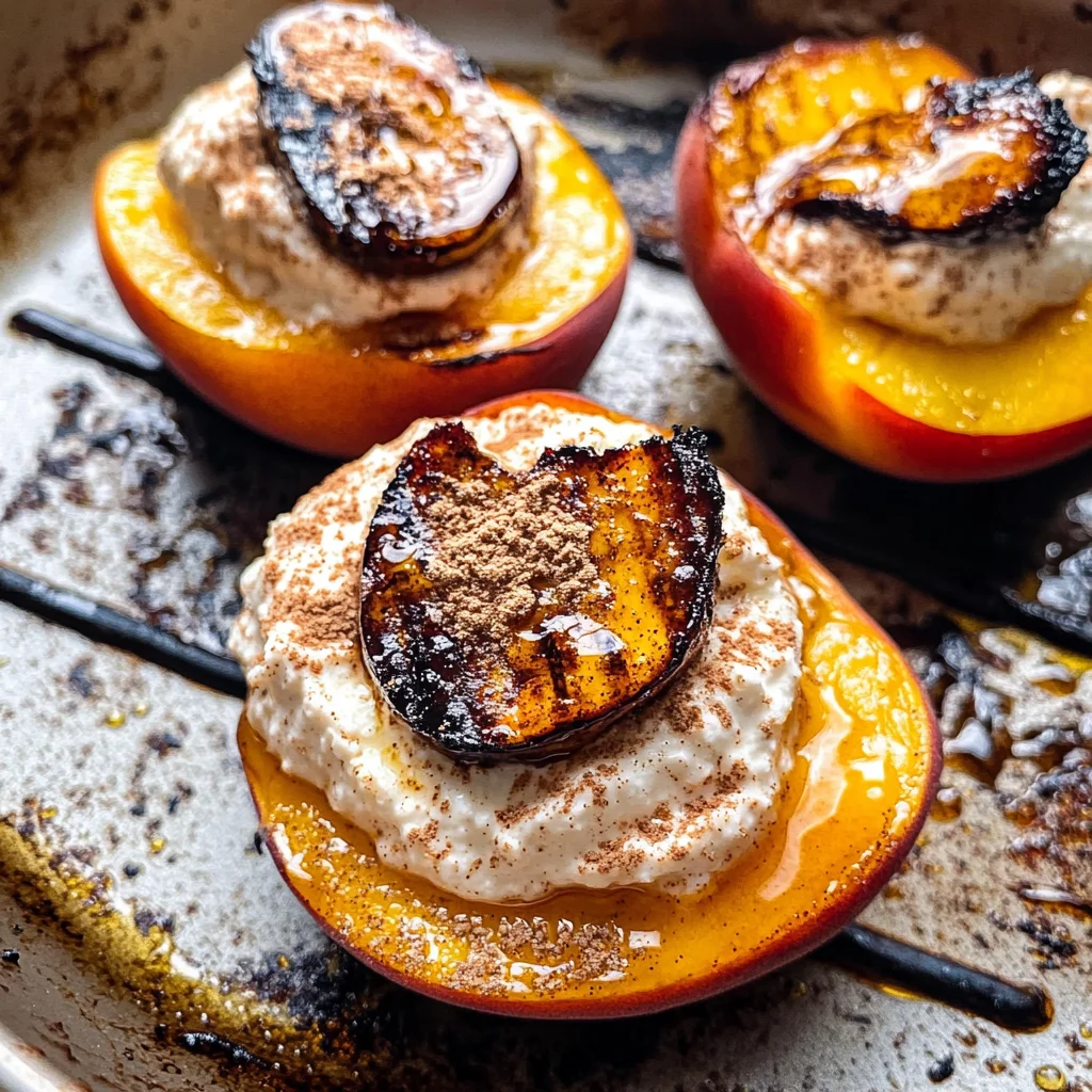 Grilled Peaches with Cinnamon Honey Ricotta