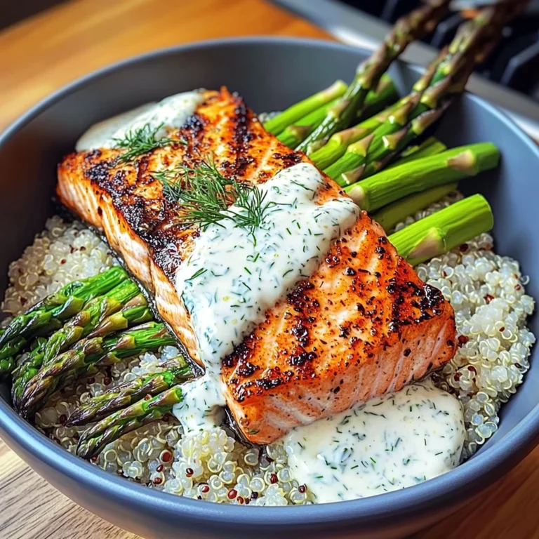 Grilled Salmon, Asparagus, And Quinoa Bowl
