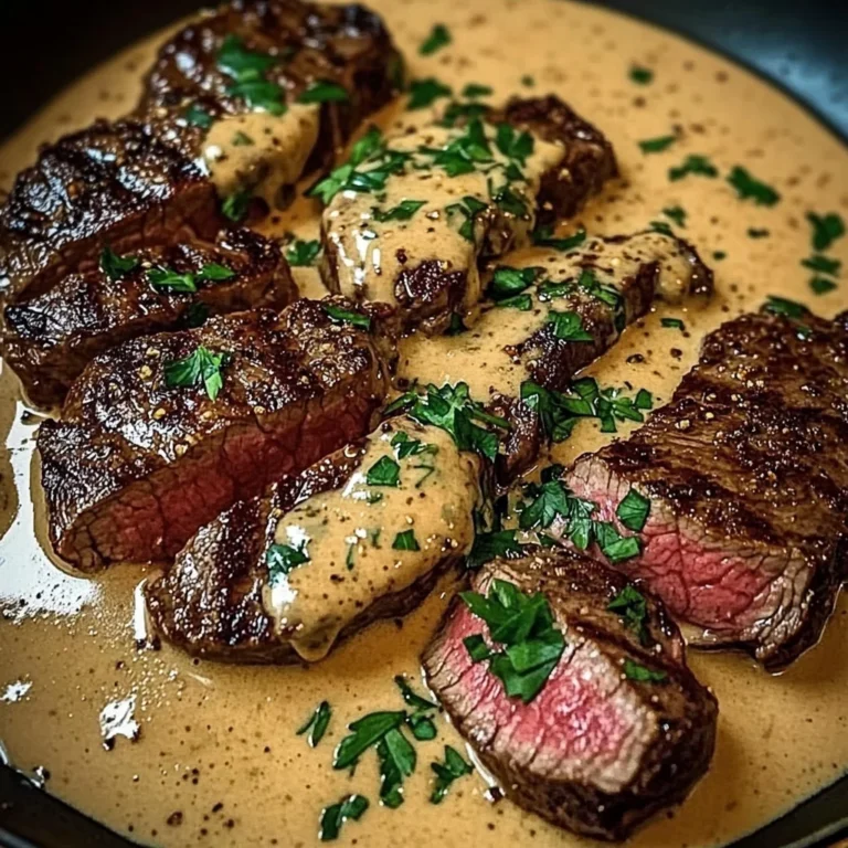 Juicy Steak With Creamy Garlic Sauce
