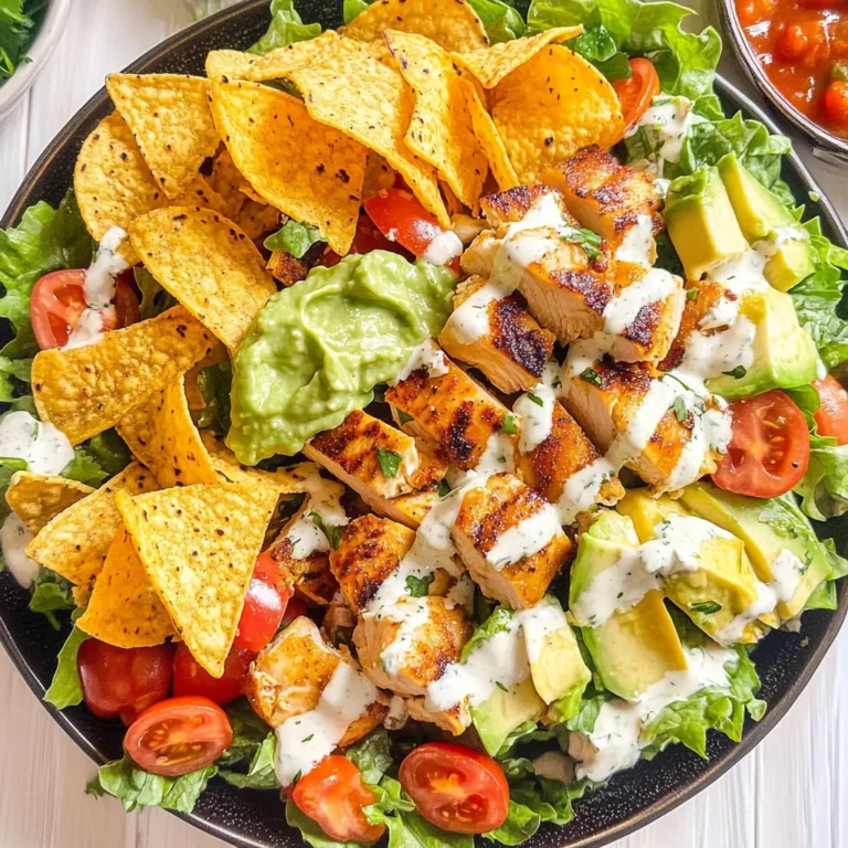 Loaded Chicken Taco Salad with Creamy Lime-Cilantro Dressing
