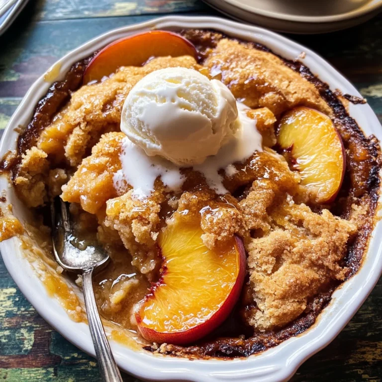 Old School Easy Brown Sugar Peach Cobbler