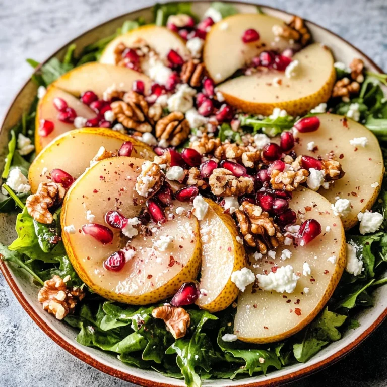 Pear Salad with Creamy Pomegranate Dressing