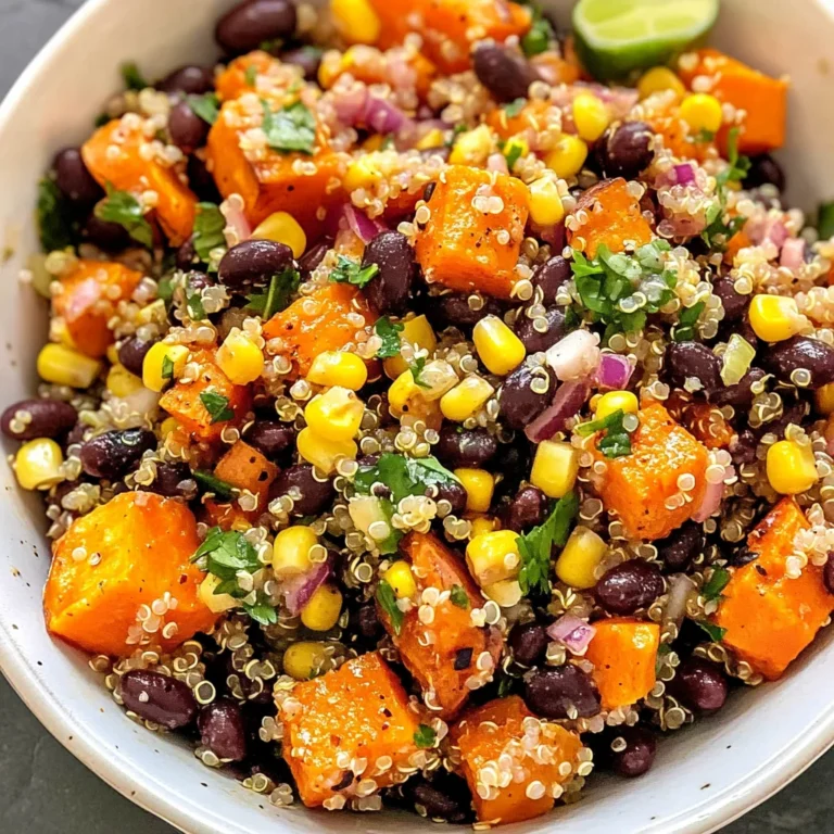Roasted Sweet Potato Black Bean Quinoa Salad recipe