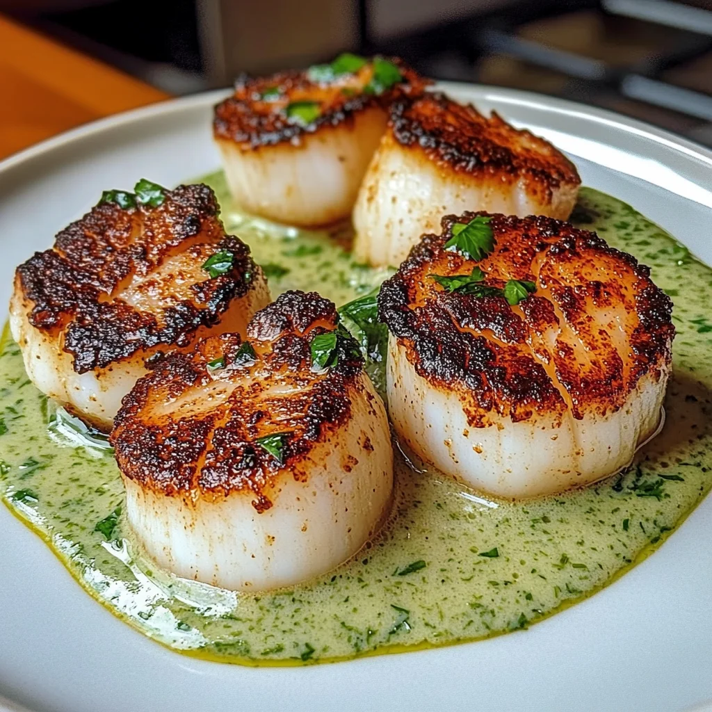 Seared Scallops With Cilantro Lime Sauce