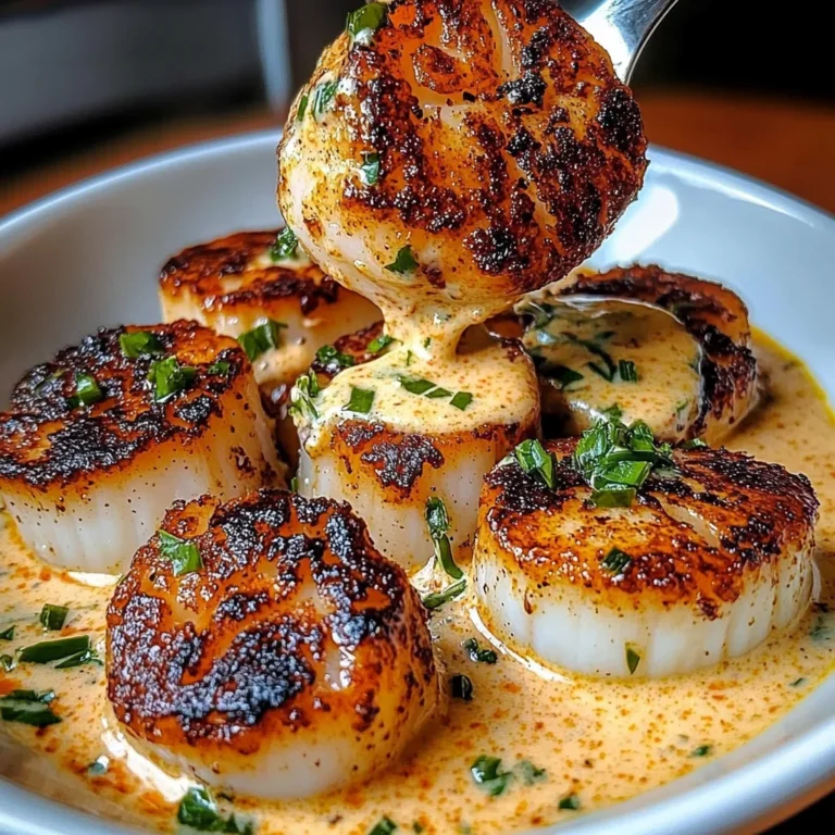 Seared Scallops With Spicy Cajun Cream Sauce