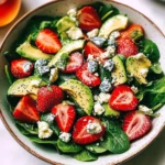 Strawberry Avocado Spinach Salad with Poppyseed Dressing