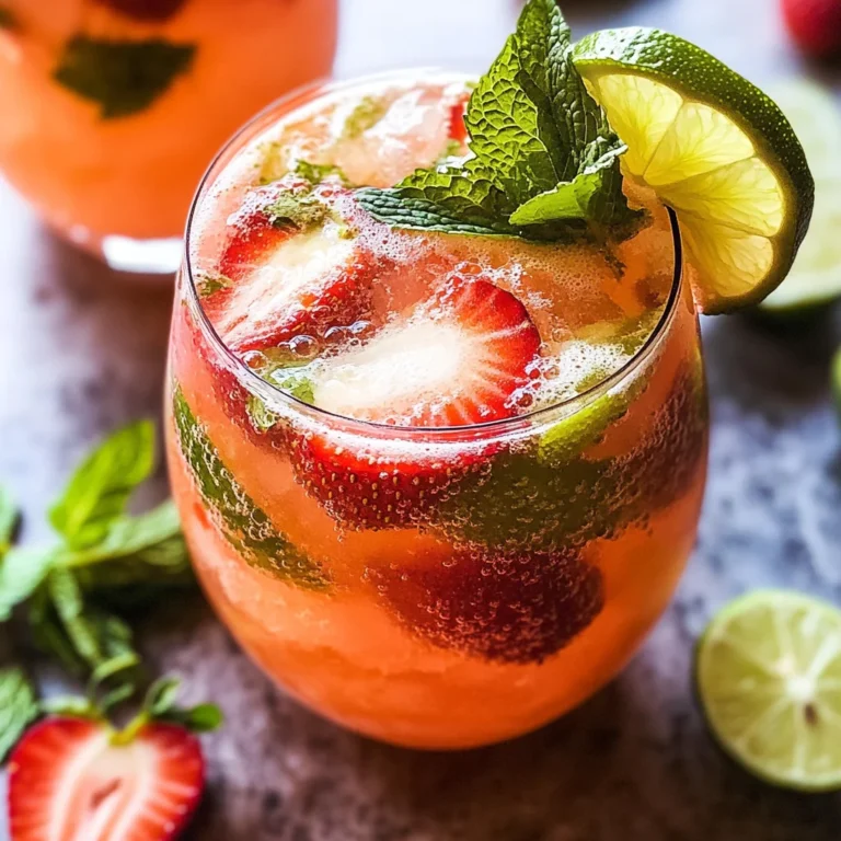 Strawberry Lime lemon juice Smash