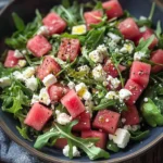 Watermelon Salad with Arugula, Feta, & Fresh Herbs