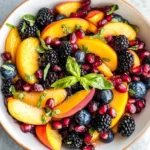 Honey Lime Basil Peach Fruit Salad