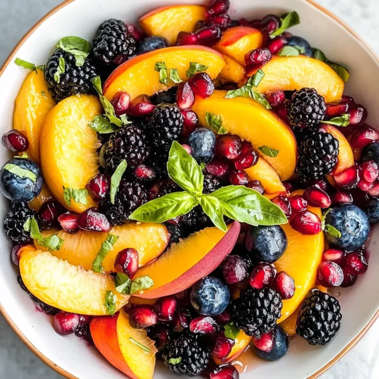Honey Lime Basil Peach Fruit Salad