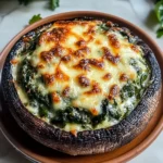 Spinach and Cheese Stuffed Portobello Mushroom