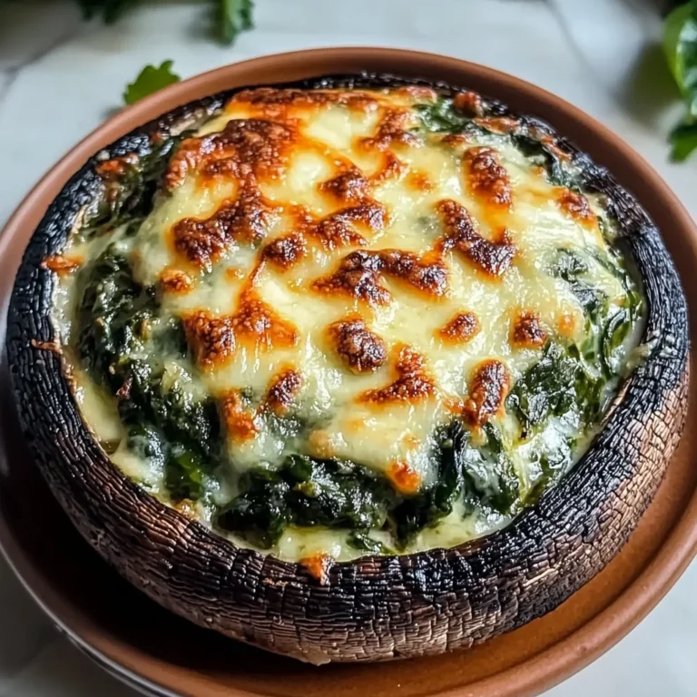 Spinach and Cheese Stuffed Portobello Mushroom
