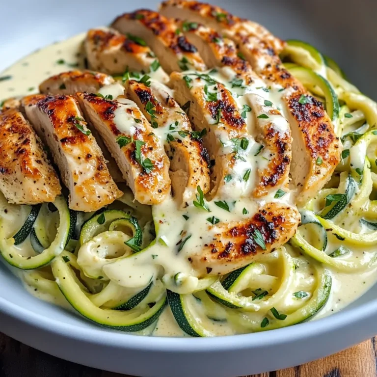 Zucchini Noodle Chicken Alfredo