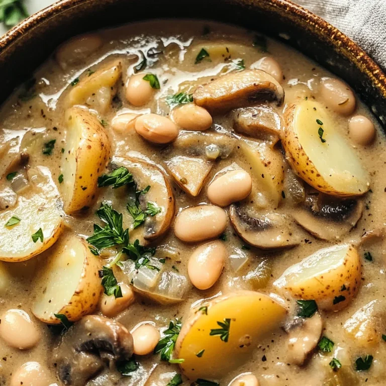 Cozy White Bean Mushroom Stew (Vegan)