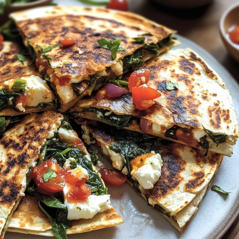 Mediterranean Quesadillas with Spinach, Feta, Mozzarella, and Red Onion