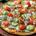 Tzatziki Chicken & Veggie Naan Pizza