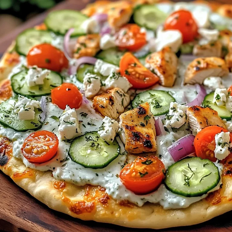Tzatziki Chicken & Veggie Naan Pizza