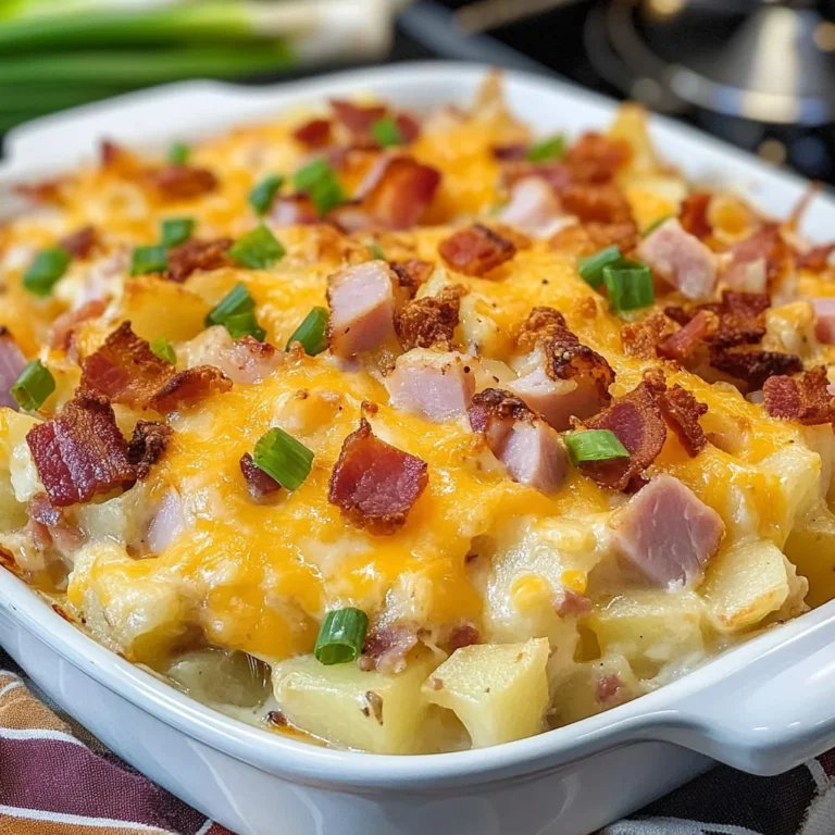 chicken ham & Turkey Bacon Cheesy Potatoes