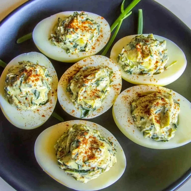 Keto Spinach Artichoke Deviled Eggs