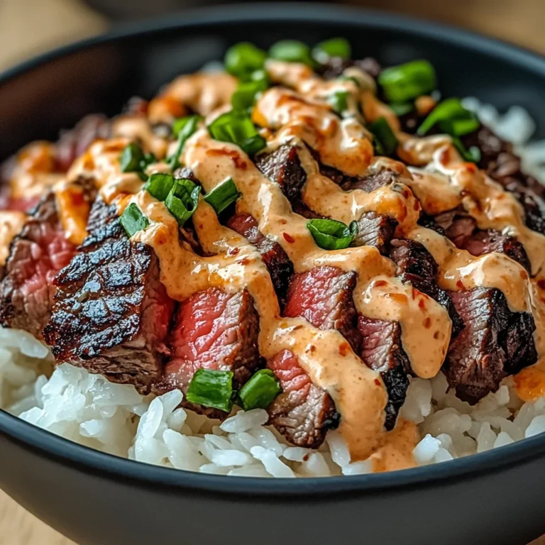 Korean BBQ Steak Rice Bowls with Spicy Cream Sauce