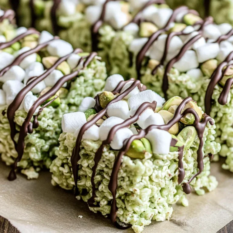 Pistachio Rice Krispie Treats with Dark Chocolate Recipe