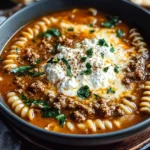 Ultimate Cheesy Beef Lasagna Soup